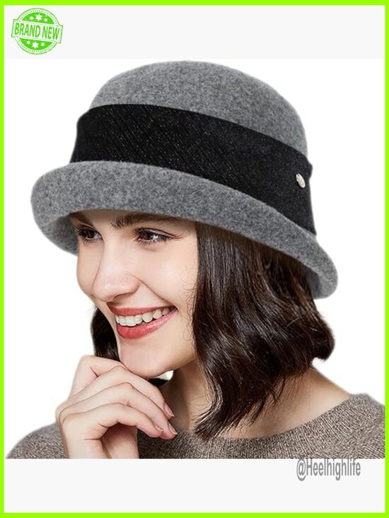 Vintage Wool Cloche Hat Packable Fedora Winter Formal Casual Occasions main image 7